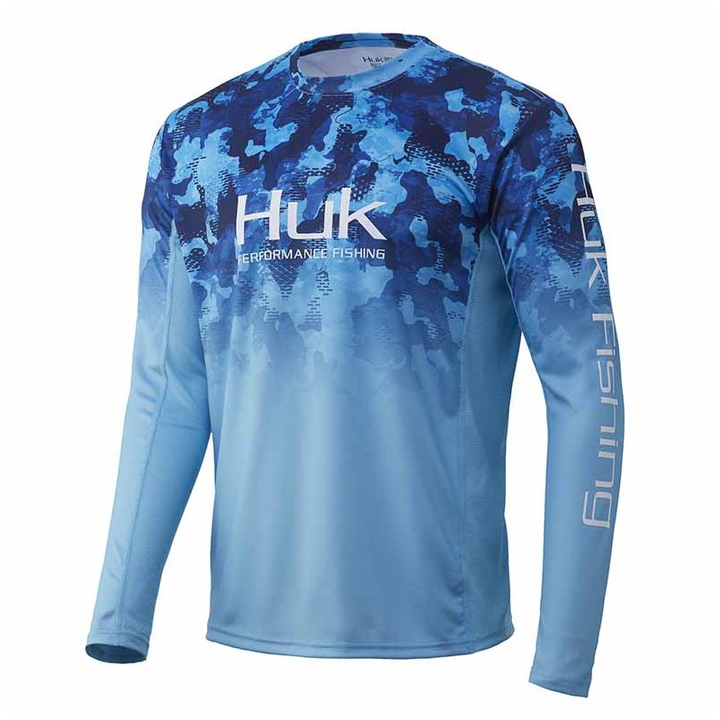 Huk Men's Fin American Fade Pursuit Long Sleeve Fishing Shirt