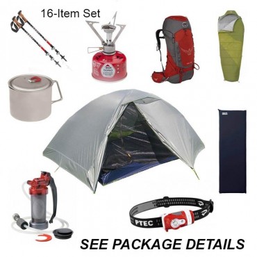 Rent backpacking gear package for two