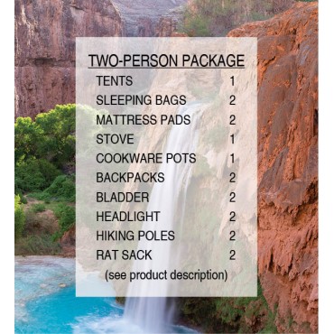 Rental Gear Package for Two to Havasupai