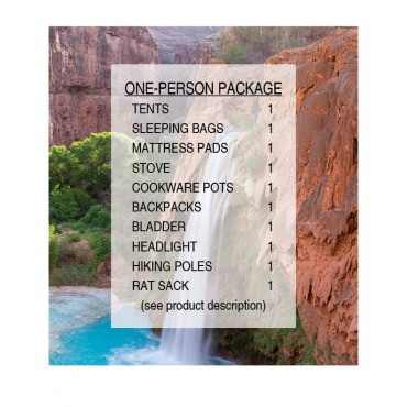 Rental Gear Package for one backpacker on Havasu Falls Trip