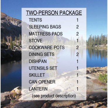 Family Camping Package Rental for Two