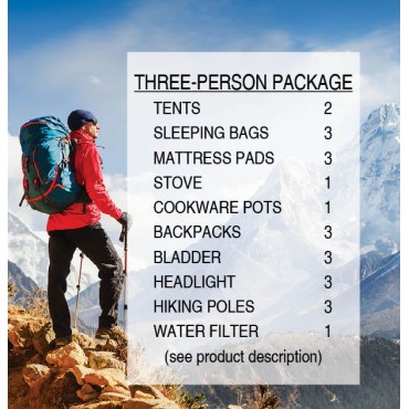 Rent a Backpacking Package for 3 People