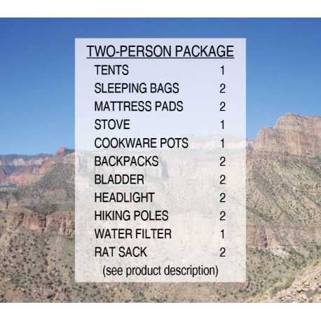 Grand Canyon Backpacking Rental Package for two