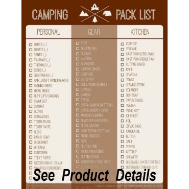Camping accessories pack to go with rentals
