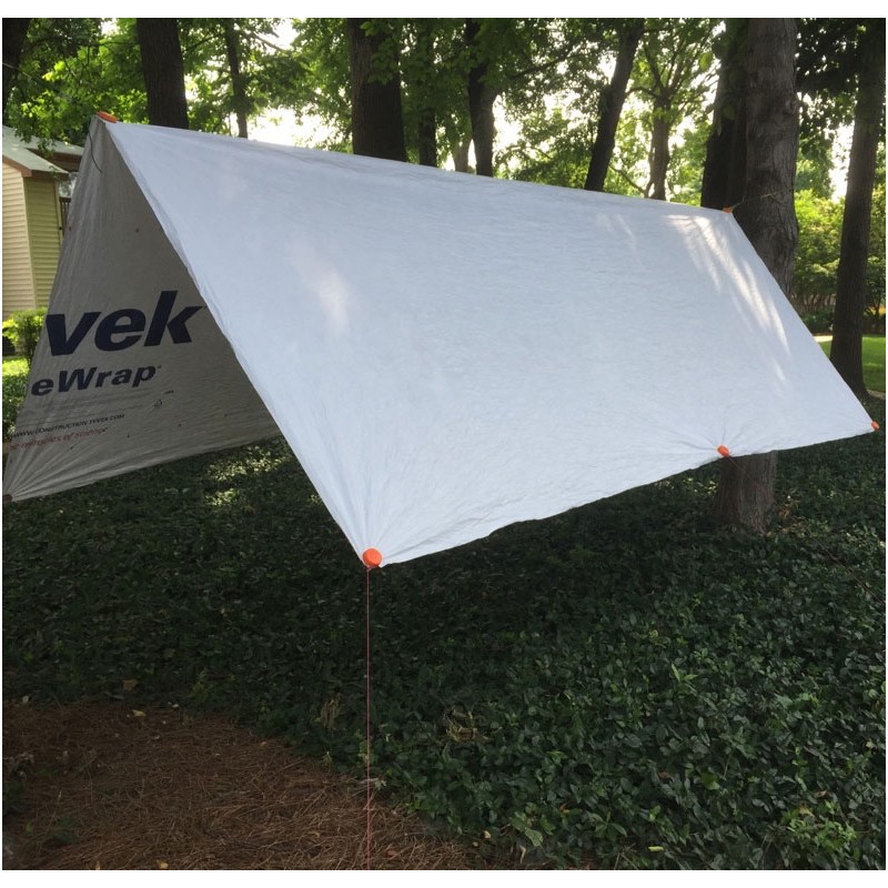 TYVEK ground cloth camping sheet w/ 4 HD  GROMMET TABS 6X9 ft 