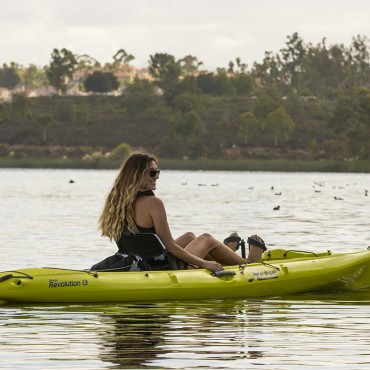 Girl pedalling on a Mirage Revo 13 