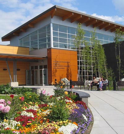 Visitor center building associated with Gates of the Arctic National Park and Preserve
