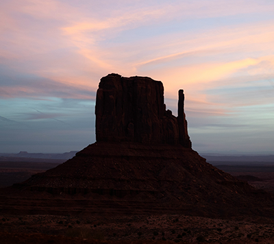Desert scenery experienced while using rented camping gear