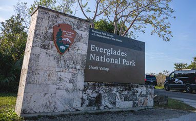 Visitor center sign in Everglades National Park