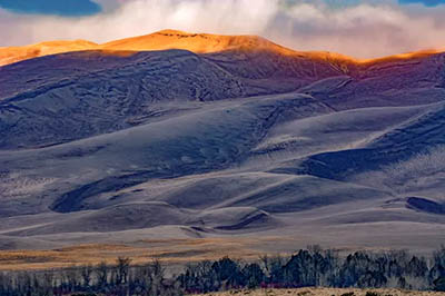 Sand dune landscape view in Great Sand Dunes National Park and Preserve