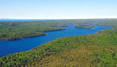 Harbor landscape view in Isle Royale National Park