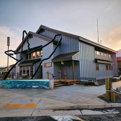 Visitor center building in Kenai Fjords National Park