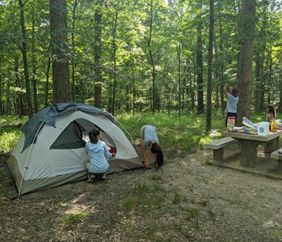 Developed campsite in Mammoth Cave National Park