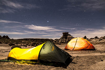Backcountry campsite in Petrified Forest National Park