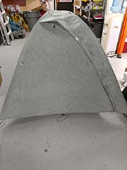 rented tent with fly coverage