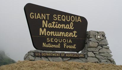 Entrance monument sign at Sequoia National Park