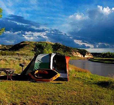 Developed campsite in Theodore Roosevelt National Park