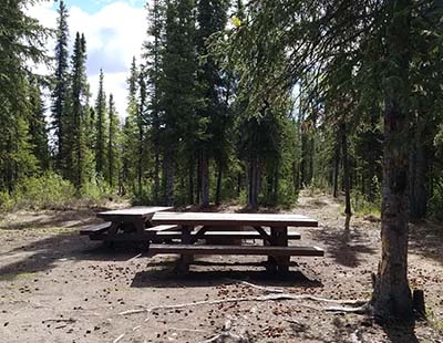 Campground area in Wrangell–St. Elias National Park and Preserve